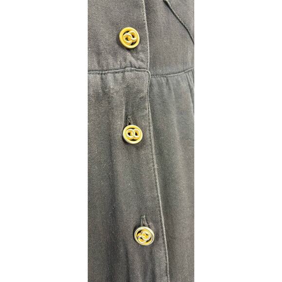 Vintage J. Frank Black Jumpsuit Gold Chains Wide Leg Sz 6 80s 90s Made In USA - Picture 8 of 8